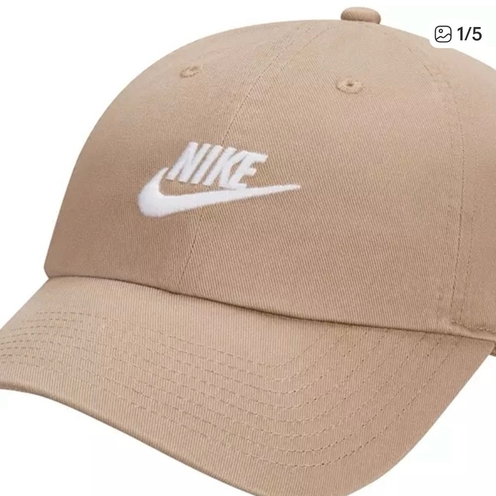 Nike Beige Cap with White Logo M/L Adult Tan Unisex SPTCAS